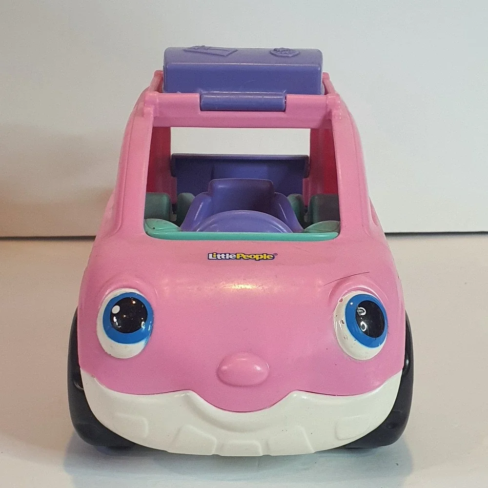 2009 Fisher Price Little People Pink SUV Toy Car Vehicle‎ Music Tailgate Sounds